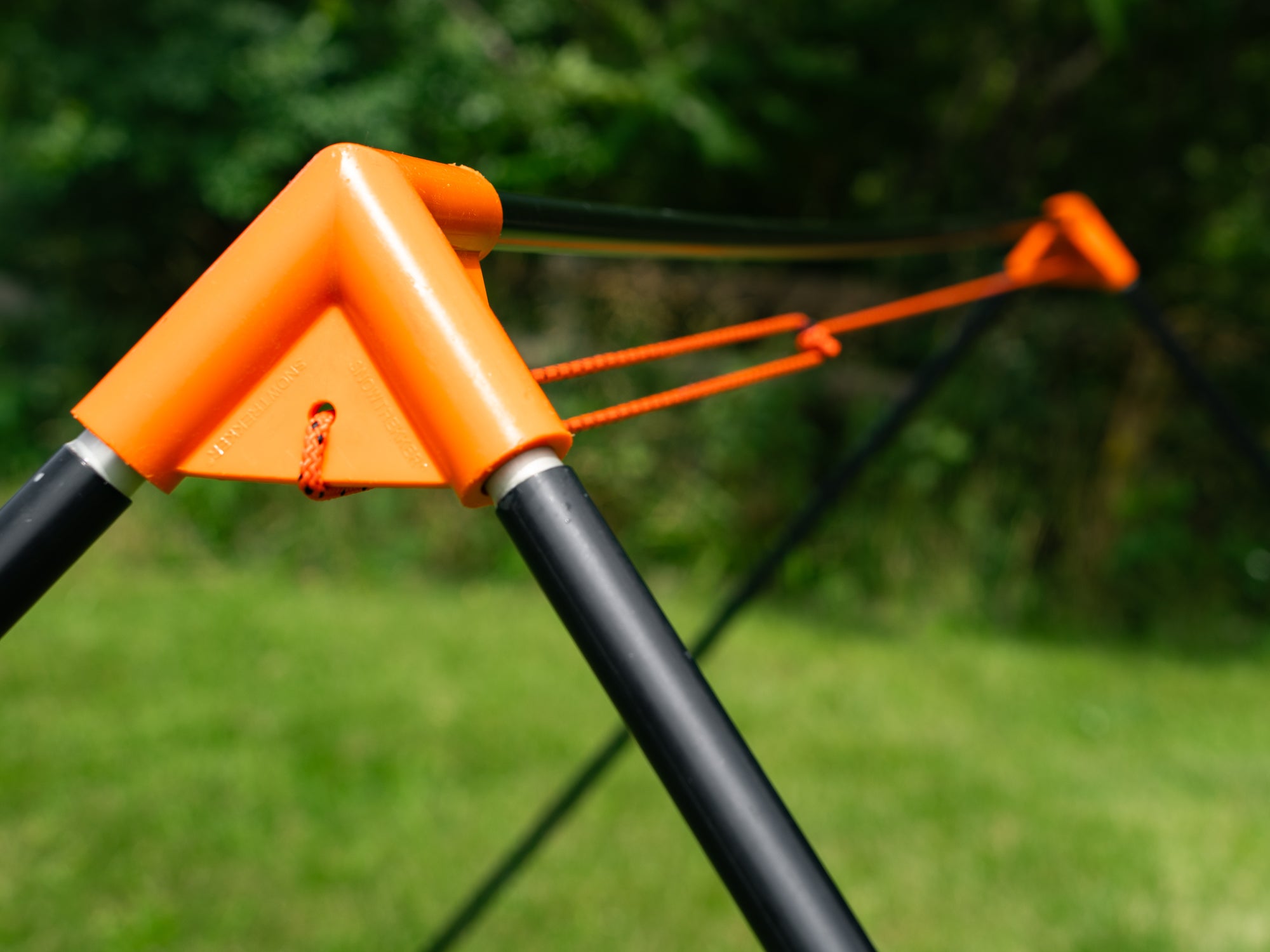 Lightweight Easton Aluminum Tent Frame With Orange Unions and Guy Out Clips