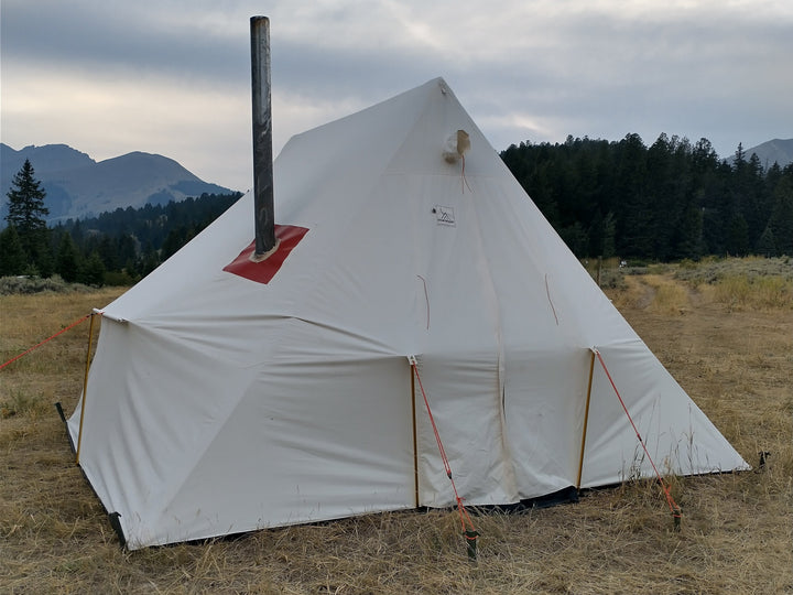 Snowtrekker 11x11 High Country Setup In Montana Meadow with mountains in background 