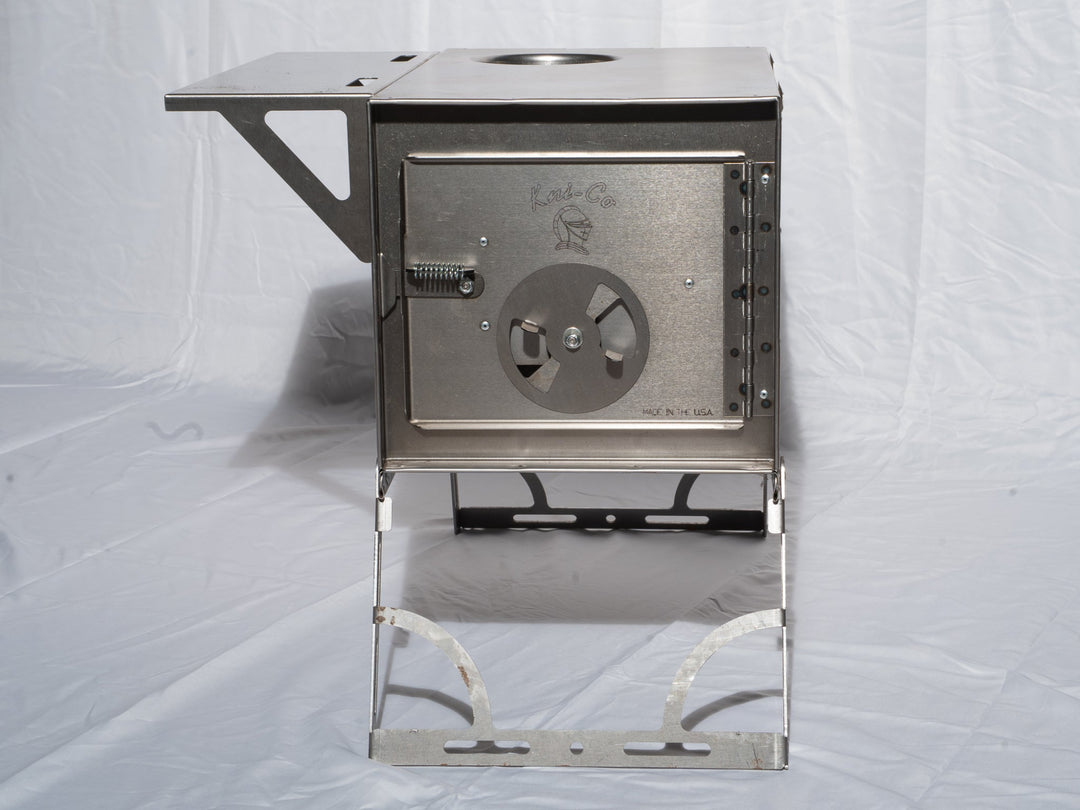 Metallic stove on a white background