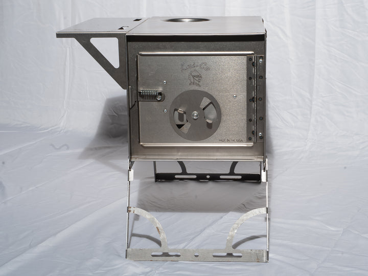 Metallic stove on a white background