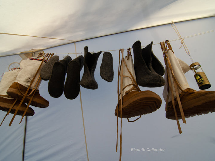 Snowtrekker 9x11.5 Crew With Mukluks Drying in Ridge