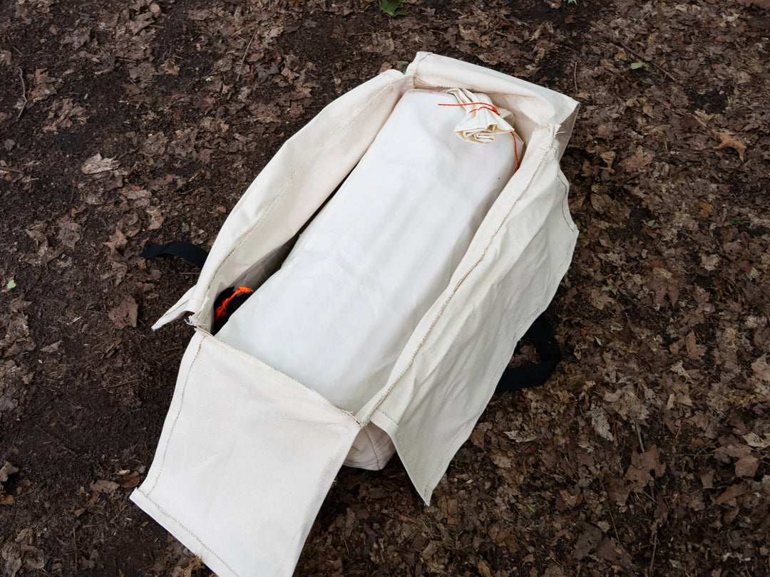 Snowtrekker deluxe tent duffel bag with tent and frame