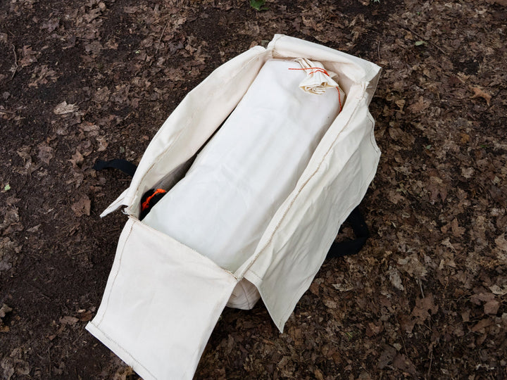 Snowtrekker deluxe tent duffel bag with tent and frame